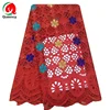 Queency New arrival Swiss voile lace 5+2 yards africa swiss voile Material and Embroidered cotton cloth with diamond