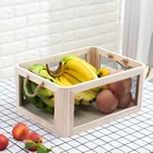 Retro Solid Wood Storage Crate Supermarket Hotel Display Bin Wooden Fruit Nesting Home Book Organizer