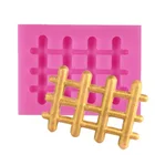 Custom 3D fence shaped fondant silicone molds for cake decorating baking tools