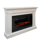 freestanding modern quality log fuel effect indoor electric fireplace with mantel