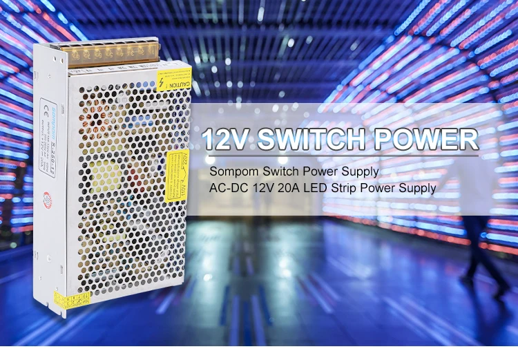 110V/220V Ac to Dc 12v 20a 240w Power Supply 12 Volt Transformer LED Strip&cctv Camera power CE ROHS FCC IS9001