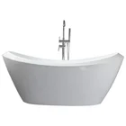 Most Popular Customer Design Corner Simple Style Pure White Acrylic Bathtub Indonesia