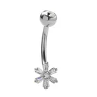 Hot selling CZ flower gems Navel Belly Button Ring Body Piercing Jewelry