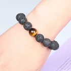 Loose gemstone bracelet women stone bracelet lava stone bracelet