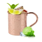 Customized 16oz Food Grade Hammered Solid Beer Coffee Cocktail Moscow Mule Copper Mugs