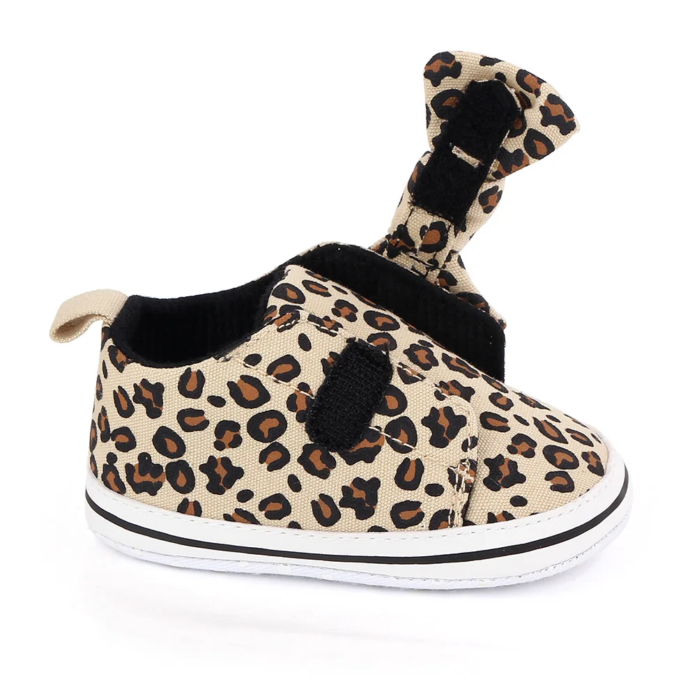 Spring and Autumn Baby Leopard First Walkers Shoes Soft Sole Canvas Sports Sneakers Toddler Loafers factory
