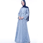 Muslim Abaya Dresses New Style Islamic Robe Women In Stock Fashion Fakes Two Piece Lace Flared Sleeve Dress Ins