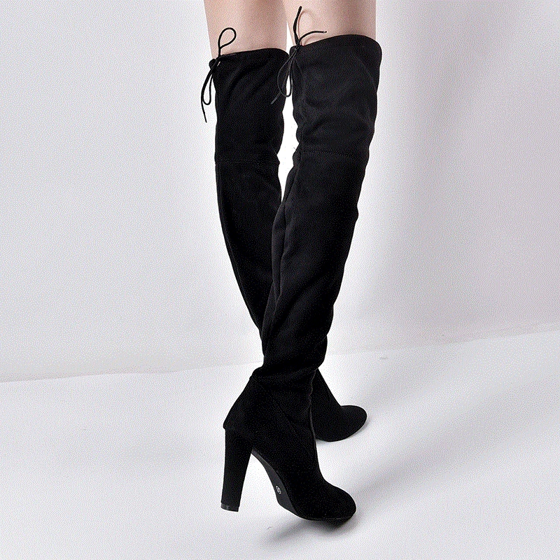 Custom Logo Winter Sexy Women High Stiletto Heels Long Thigh Boots