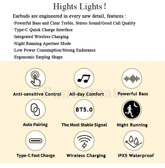 2019 TWS earbuds earphone Bluetooth wireless headphone with Type-C USB Connectors - ANKUX.COM