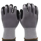 Gloves Nylon Gloves BMSAFETY EN388 15G Grey Nylon Black Nitrile Dipped Sandy Working Gloves