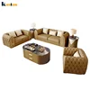Sofa manufacturer european style luxury apartment living room furniture modern leather chesterfield 3+2+1 sofa set