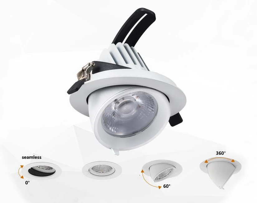 LED Elephant Trunk Light COB Corner Downlight 360 Adjustable Rotating Spotlight Commercial Home Project Applicable Downlight