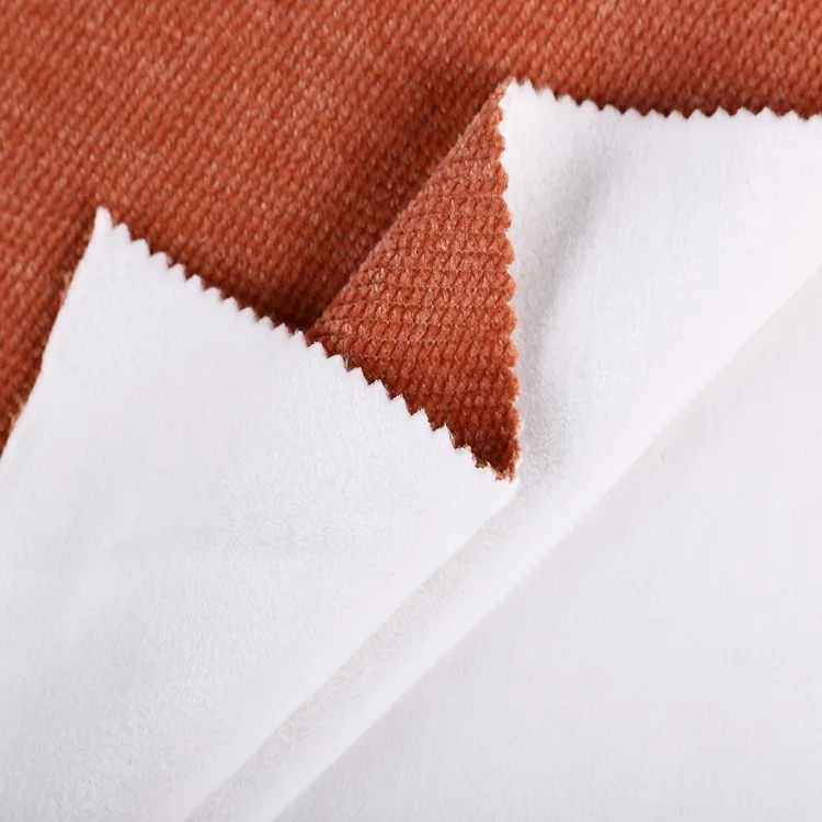 Wholesale heavy weight 100 polyester chenille microfiber sofa fleece fabric