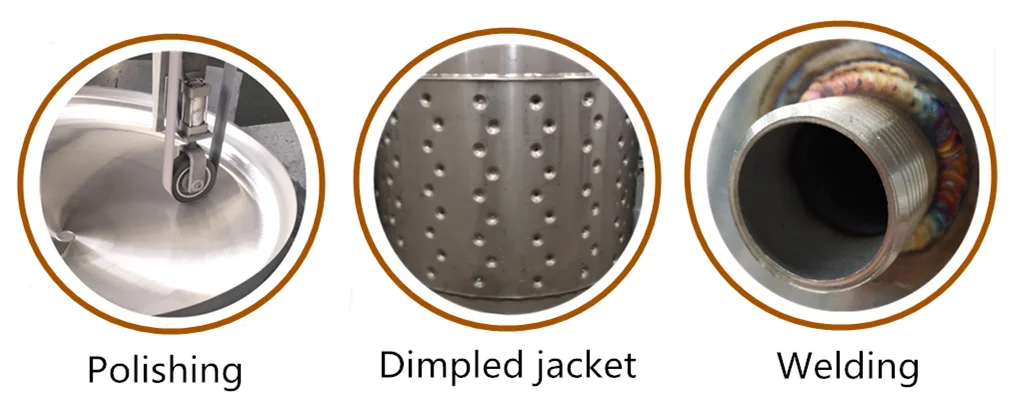 Dimple Cooling Jacket Side Manway 200L Beer Fermenting Tank