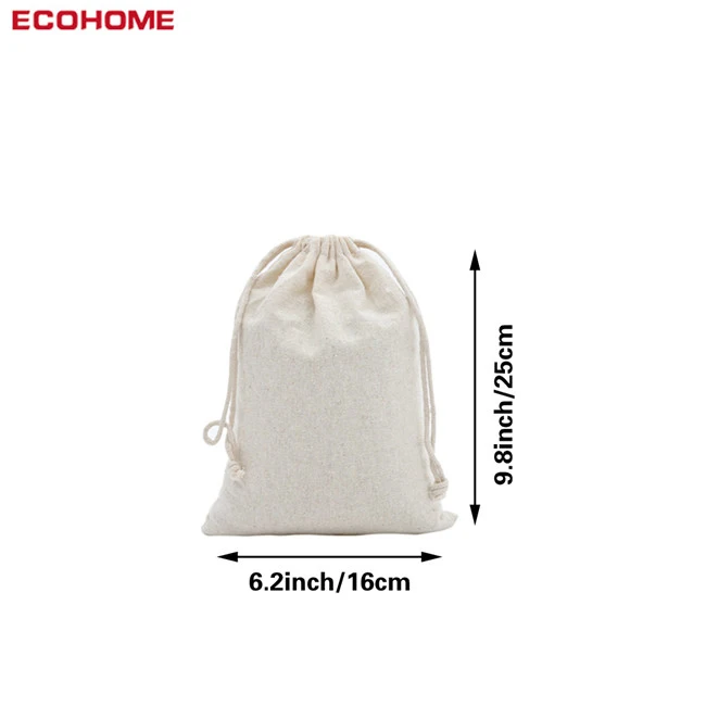 100 percent cotton muslin drawstring bag