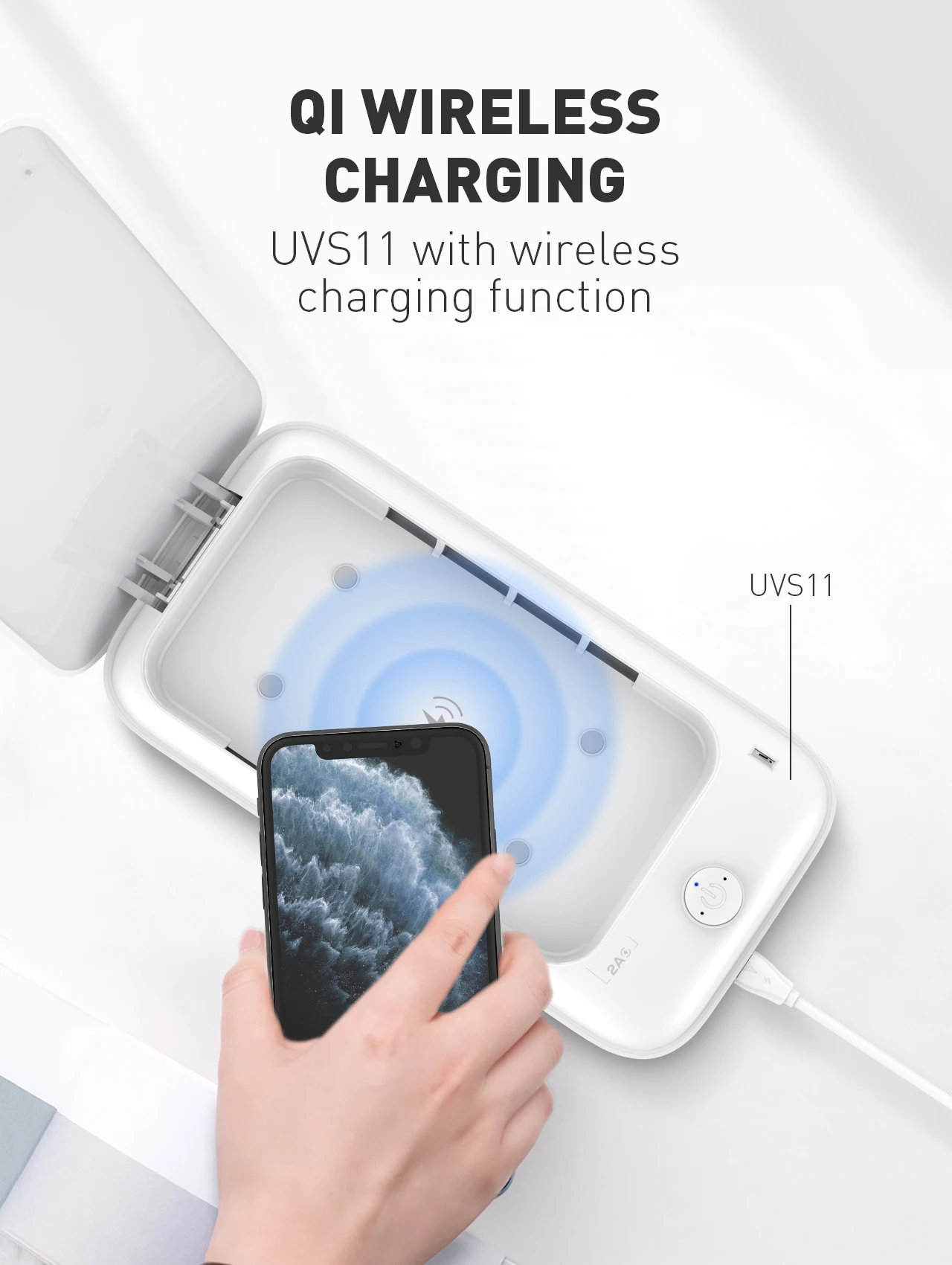 LDNIO UV Light Sanitizer Box, UVC Sterilizer for Smartphone Clinically Proven Kills 99.9% of Germs Viruses & Bacteria