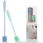 Multifunctional silicone long handle baby bottle brush