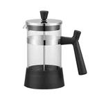 LFGB FDA Heat Resisting Stainless Steel Borosilicate Glass French Coffee Press Maker Plunger