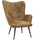 America Style Design Vintage Fabric Modern Accent Armrest Home Living Room Lounge Chair with Metal Legs