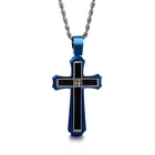 Crucifix Stainless Steel Jesus Christian Religious Cross Necklace Pendant For Men