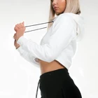 Hoodie Wholesale OEM Custom Logo Fitness Running Workout Short Hoodie Women's Pullover Crop Top Hoodie