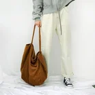 Bag Design Bag Wholesale Vintage Private Label Corduroy Canvas Tote Large Capacity Handbag Corduroy Shoulder Tote Bag