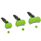 Pet Dog And Cat Hair Grooming Deshedding Blade Brush Comb With Self Cleaning Button