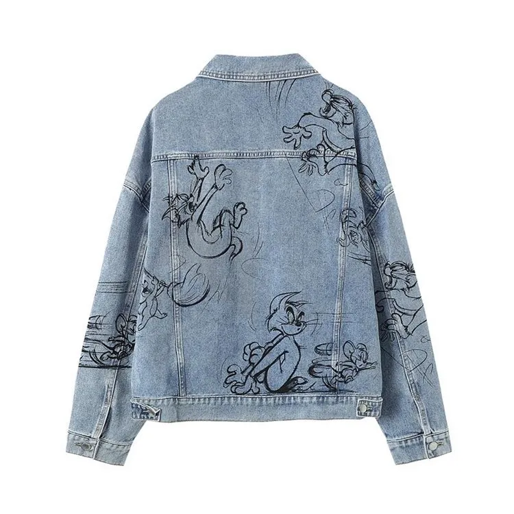 2021 Latest Model Denim Jacket Print logo Jean Jackets for Women