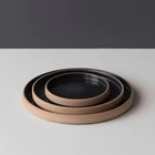 unique modern restaurant colorful round flat ceramic dinning plate for dinner
