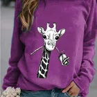 Women Blouse Women Hot Sales Women Giraffe Embroidery Sweater Winter Pullover Blouse Long Sleeve T-shirt