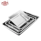 Kitchen dinnerware rectangular multiple sizes square stainless steel plate