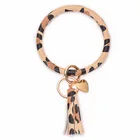 Multiple Uses Tassel Women PU O Shape Coil Bracelet Car Keychain Wholesale