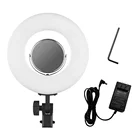 8 Inch 5500K 24W 120pcs LED Ring Video Light Dimmable Fill Light with Mikeup Mirror for Photographic Lighting Video