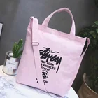 Customized logo double handle tote canvas cotton shoulder bag with 10pcs MOQ