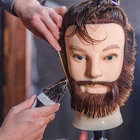 Hairdresser mannequin head 100 human hair men training head doll dummy for barber