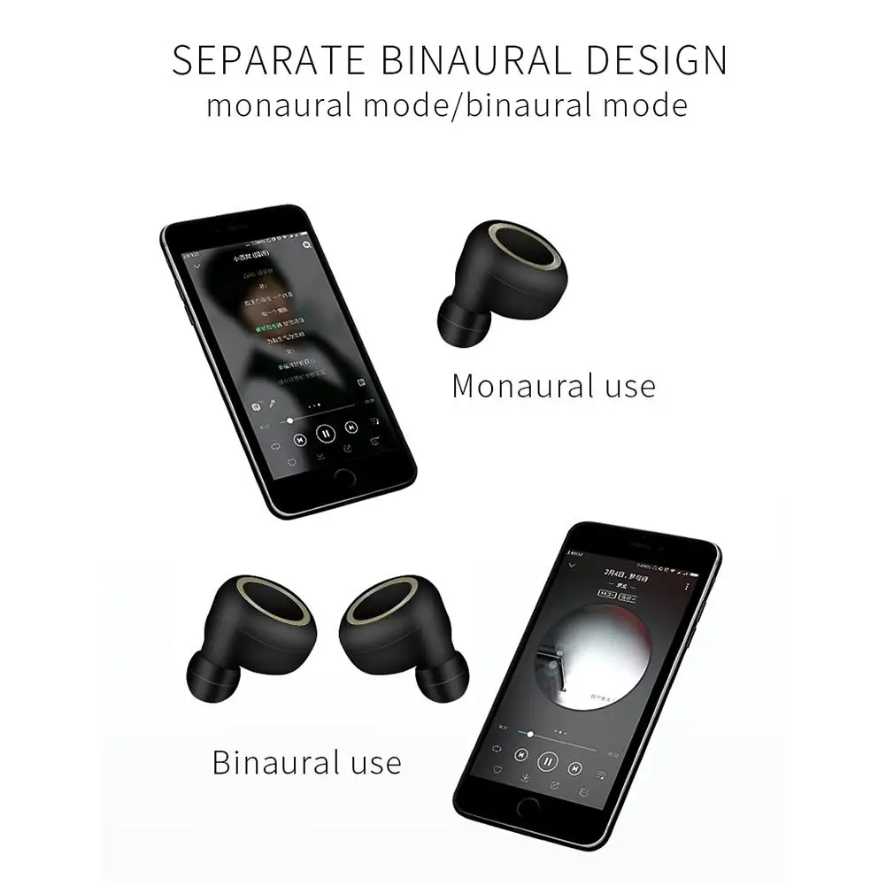 A1 TWS Bluetooth 5.0 Wireless Earphones Mini Sports Earbud Waterproof Bluetooth Headset Stereo Wireless Earphone For IOS Android - ANKUX.COM