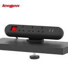 Power extension socket 2M cable multiple office desk clip power usb socket