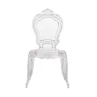Pc Modern Hot Sale Acrylic Crystal Transparent PC Back Chair Throne Clear Dining Chairs High Quality Princess Plastic