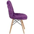 American modern hot selling faux fur seat beech wood leg dining chair for home hotel restaurant
