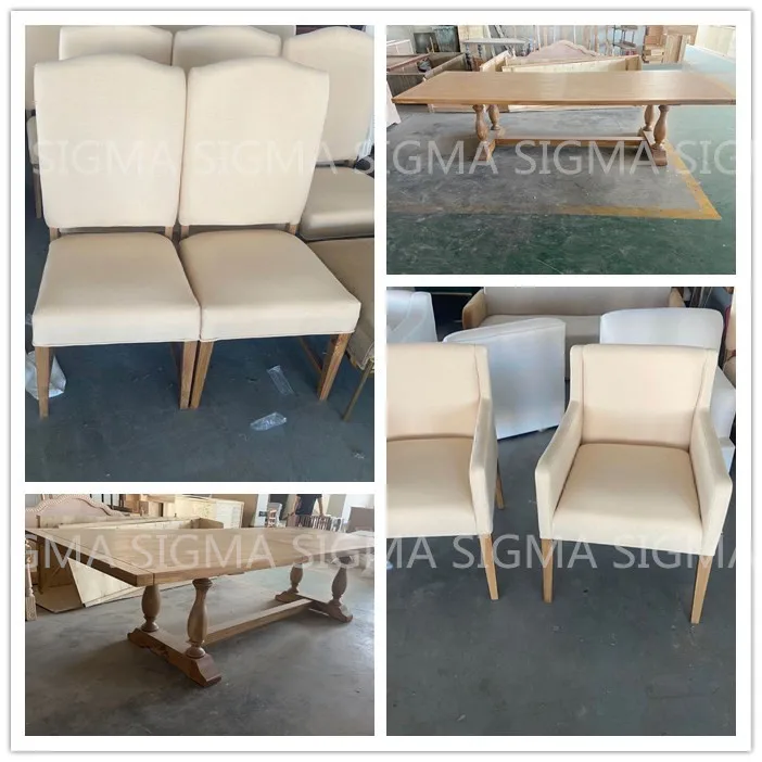 home furniture kitchen dining set rectangular oak Wood Dining Table and Dining Chair