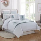 Customized european and american style queen size comforter embroidered bedding set
