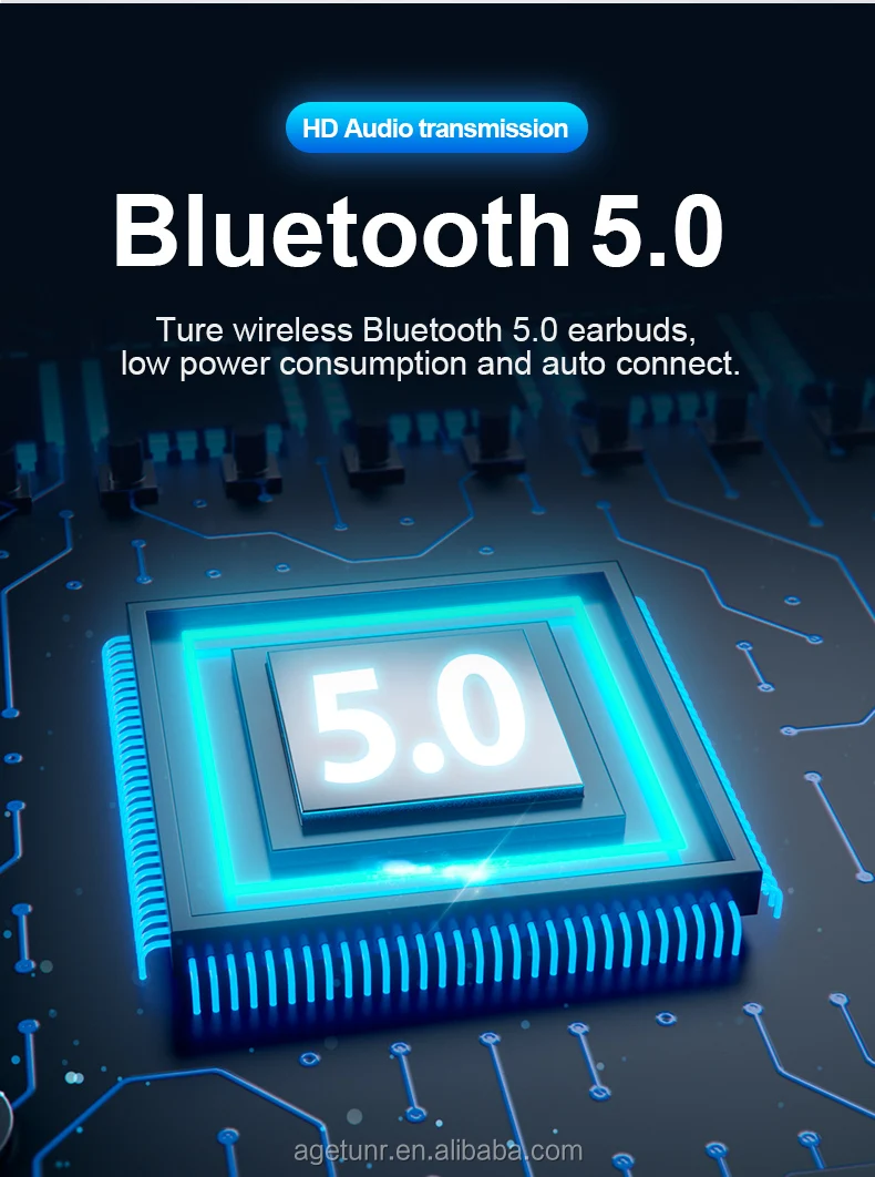 AGETUNR S11 Bluetooth V5.0 true wireless earbuds HD sound quality TWS earphones with mic charging box Headphones Running Silver - ANKUX.COM