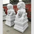 Hand Carved Classic Design Outdoor Stone Marble Foo Dog Statue Sculpture