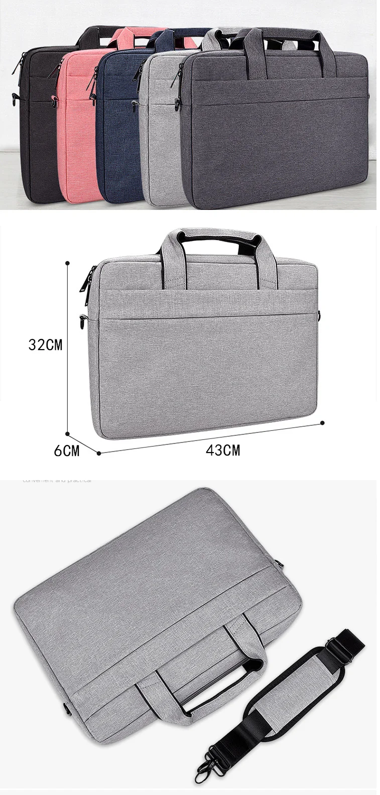 Custom Design Waterproof Business Laptop Bag 15 Inch Polyester Laptop Messenger Bag Promotion Gifts Travel Laptop Briefcase Bag