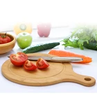 High Quality Natural Wooden Bamboo Round Paddle Shaped Cheese Plate Cutting Board Pizza Peel