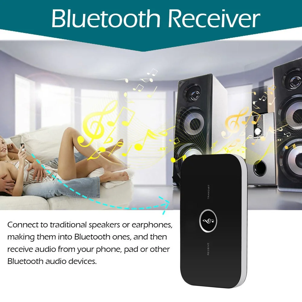 B6 2 in1 Bluetooth 5.0 Adapter Audio Bluetooth Receiver transmitter for Sound System Receptr Aux 3.5mm Audio Adapter - ANKUX.COM