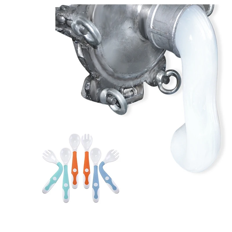 BPA Free Food Grade High Transparent Liquid Silicone Rubber Baby Tableware with 40-60 ShoreA Hardness and 7.5-9.5 MPa Tensile Strength