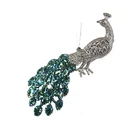 2020 New Product 8 Inch Glitter Peacock Hanging Ornament for Christmas Tree