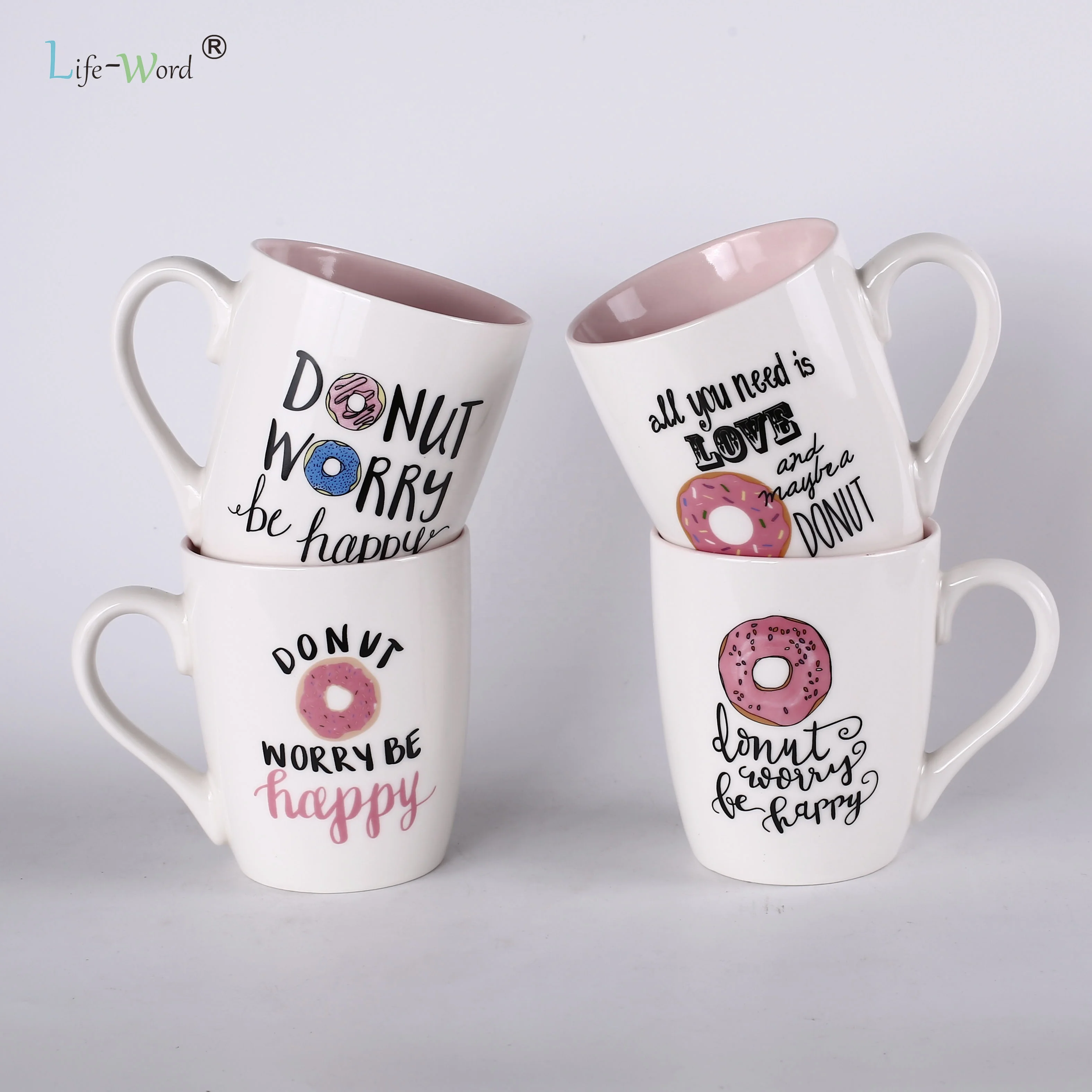promotional gifts 16oz ceramic coffee to go mug with handle