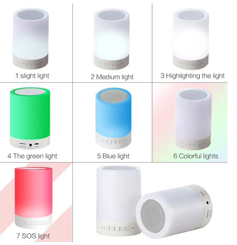 USB Rechargeable Built-in Battery 1800mAH RGB Smart Touch Control Mini Portable Table LED Night Lights